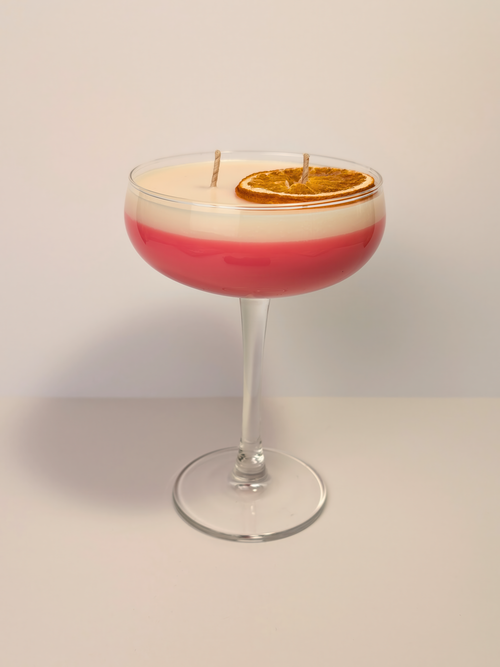 Handgemaakte Cosmopolitan Cocktail Kaars. Met frisse cranberry geur