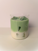 Handgemaakte Iced Matcha Latte kaars. Sojakaars met frisse groene thee geur